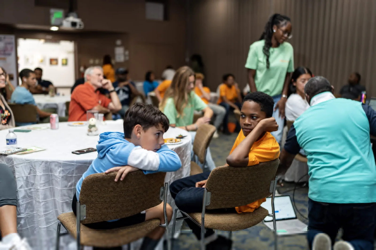 Students working together during a facilitated group activity