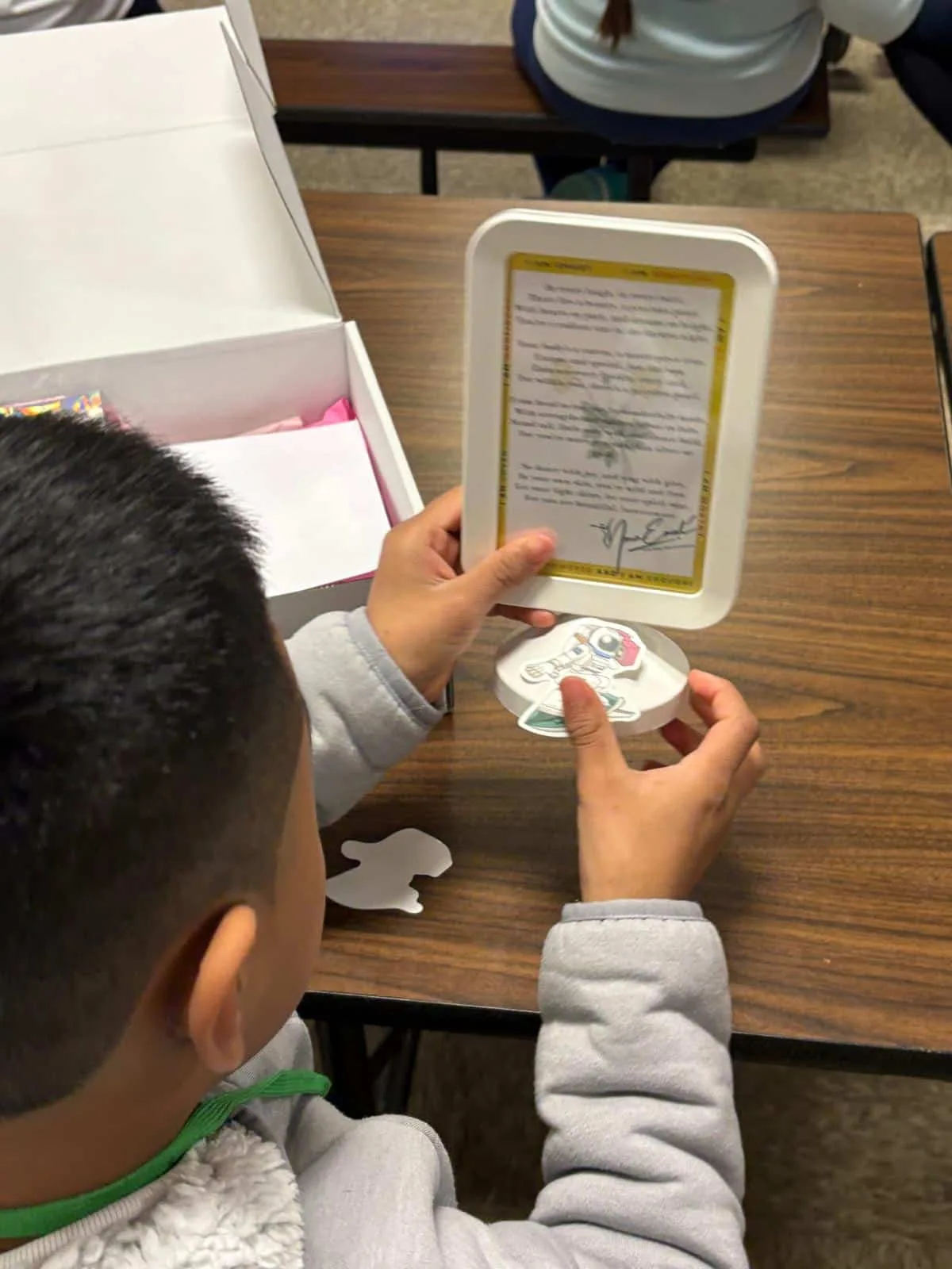Student completing a hands-on learning activity with a classroom kit