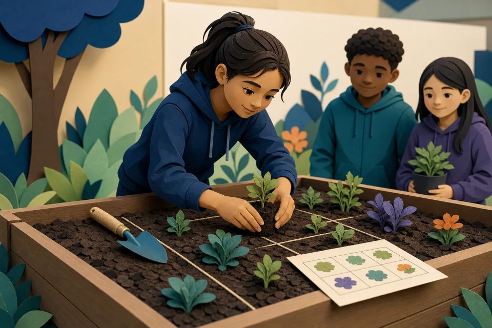 Illustration of the horticulture and landscaping activity