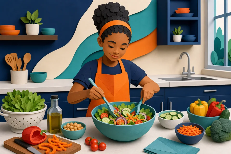 Illustration of the nutrition and healthy cooking activity